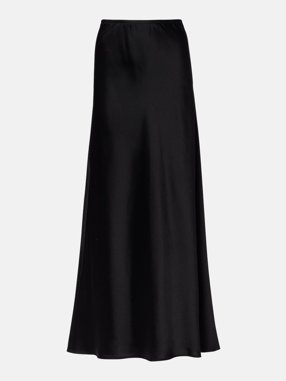 Leset Barb Maxi Skirt in Black Satin